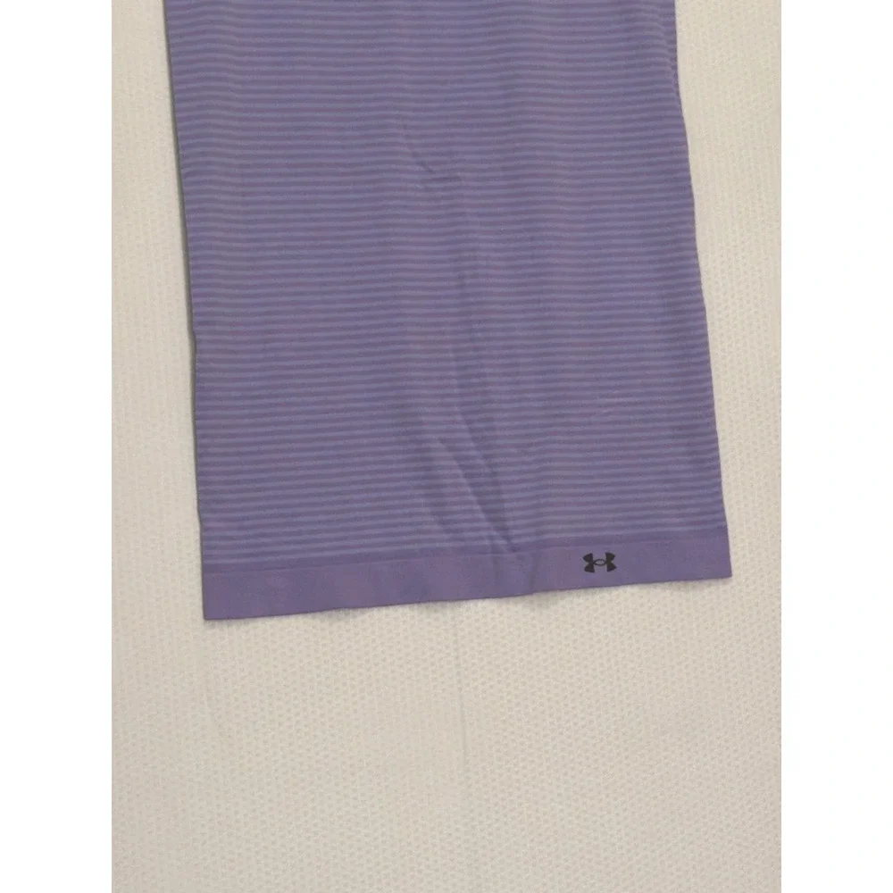 Under Armour HeatGear Purple Striped Racerback Tank Top Fitted Medium - Picture 3 of 9